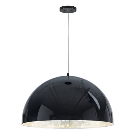 Et2 Hemisphere 1-Light 31" Wide Gloss Black / Aluminum Pendant Light E24906-GBAL